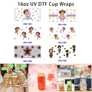 oly-11764df0547035f8d7728d8c0a3102b5 Wholesale 16oz Hairstyles for Schoolgirls Cartoon Series Cup UV DTF Wraps