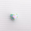 Wholesale Decorative Electroplated Acrylic Heart Beads Blue Pink for DIY Jewelry Craft