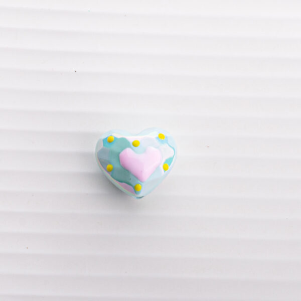 Wholesale Decorative Electroplated Acrylic Heart Beads Blue Pink for DIY Jewelry Craft