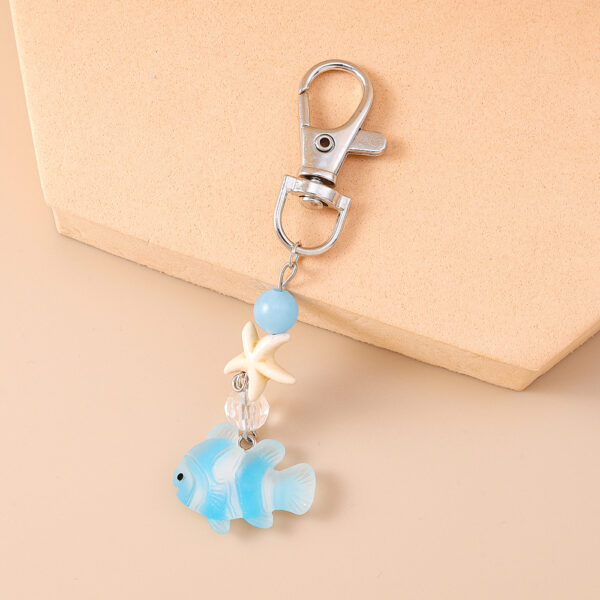 oly-11827f17d96e261bacf45562fb19c790 Wholesale Resin Starfish Clownfish Keychain Trendy Ocean Animal Key Ring for Gifts
