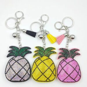 oly-118942fe512468053186ce414537c023 Wholesale Chic Yellow Rhinestone Keychain Bag Charm Boutique Resale Gift