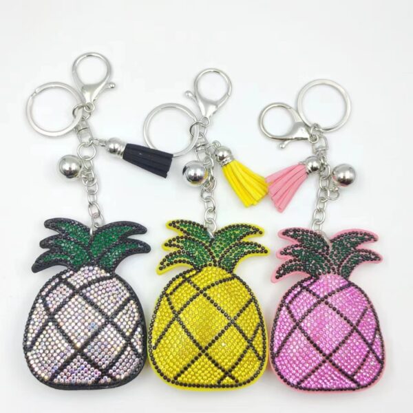 oly-118942fe512468053186ce414537c023 Wholesale Chic Yellow Rhinestone Keychain Bag Charm Boutique Resale Gift