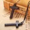 Wholesale Retro Handmade Wood Cross Pendant Necklace for Church Jewelry Accessory