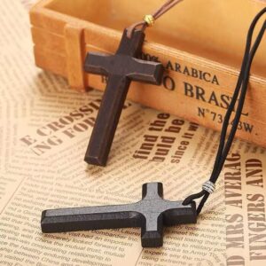 oly-119a6e2a7af396f6432a7338a60f649f Wholesale Retro Handmade Wood Cross Pendant Necklace for Church Jewelry Accessory