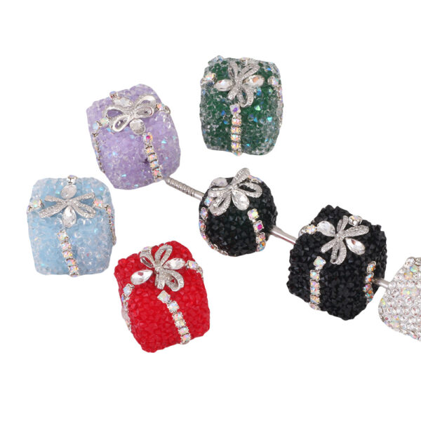 oly-119ddc8f48af8b1d4908d6f82448c1d0 Wholesale Electroplated Plastic Resin DIY Phone Chain Key Chain Beads Purple Bow Christmas Sugar Diamond Ball Gift Decorative Accessory