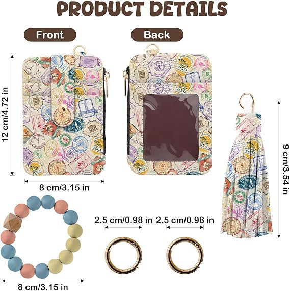 oly-11a895f8ea32d3c38e0390b21a928ef2 Wholesale Pastoral Style PU Wallet Keychain with Wrist Strap and Card Holder Stylish Everyday Accessory