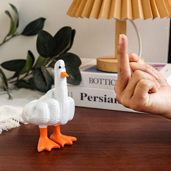 Wholesale Funny Duck Resin Ornament Middle Finger Figurine Home Decor Decorative Accent Resale