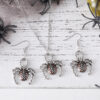Wholesale Zinc Alloy Electroplated Gothic Spider Halloween Earring and Necklace Set Fashion Accessory