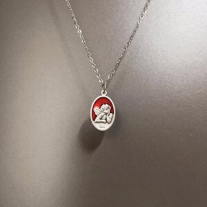 oly-11e8dcfb2690a19aa510feae90a2ed8c Wholesale Vintage Double Sided Angel Pendant Necklace, Zinc Alloy, Box Chain, Fashion Accessory for Women