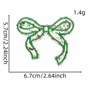 Bow floral cloth patch 4#Green