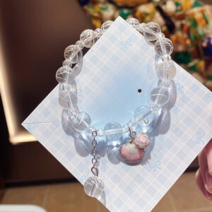 White shell flower glass bracelet bag