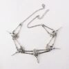 oly-120aa188e502041cc652e36b7609e32f Wholesale Zinc Alloy Gothic Crow Skull Pendant Necklace Fashion Accessory for Men Edgy Bird Bone Design Choker for Daily Wear or Gift Giving