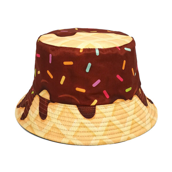 oly-120fffe1545f9ad0eca5aa7ac8106100 Wholesale Double Sided Food Print Bucket Hat Fashion Accessory for Unisex Sun Protection