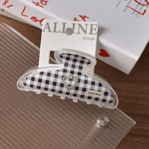 6 # Black and white grid semicircle gripper-10cm