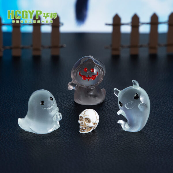 Wholesale Halloween Luminous Resin Pumpkin Ghost Ornament – Chic DIY Desktop Decor, Gift Ready