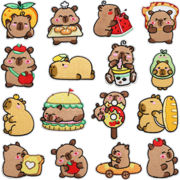 oly-1234562dd8128b127e8abf240519d481 Wholesale Cute Capybara Embroidered Patch Iron-On Decorative Applique for Clothing and Bags