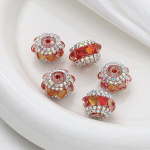 Orange / 20mm love cat eye lantern beads