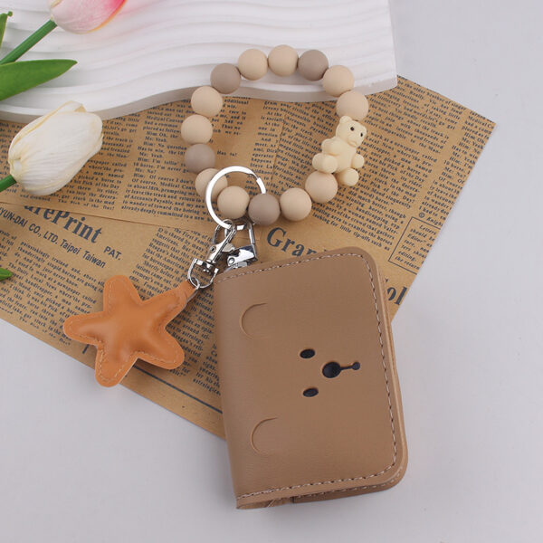 Wholesale Cute Bear Silicone Wallet Card Holder Keychain Decorative Accessory Party Gift
