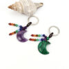 oly-1281f908861d99bc09936d2d505a6d33 Wholesale Handwoven Natural Crystal Moon Keychain Pendant - Decorative Bag Charm for Purse or Car Key Accessory