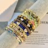 Wholesale Gold Plated Retro Enamel Floral Bangle Trendy Jewelry Accessory for Everyday or Boutique Resale