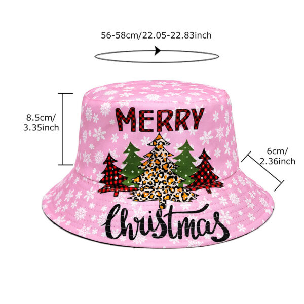 Wholesale Party Christmas Tree Printed Bucket Hat for Women Fashion Accessory