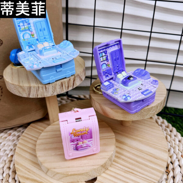 oly-12bcfd23e0e5ebc37775af4e55ba548a Wholesale Cute Pet Dollhouse Pop Up Keychain 3D Cartoon Design Bag Charm Trendy Gift