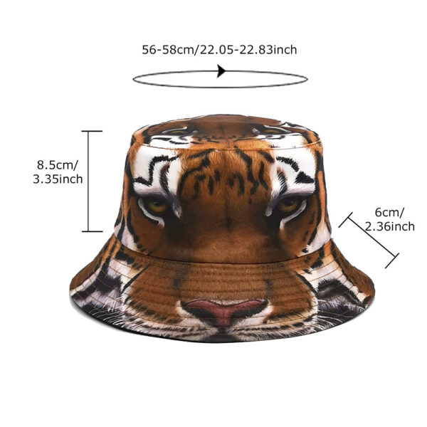 Wholesale Chic Tiger Print Reversible Fisherman Hat Summer Sunscreen Fashion Accessory for Resale