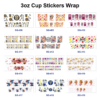 Wholesale 8pcs Colorful Wildflower 3oz Tumbler Stickers Wrap