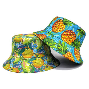 Wholesale Pineapple Print Reversible Bucket Hat Stylish Sun Protection Accessory for Summer Beach