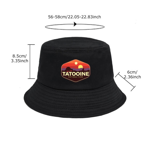 Wholesale Trendy Sunrise Print Fisherman Hat Unisex Sun Protection Outdoor Dome Hat Short Brim Black Resale Accessory