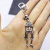 Wholesale Halloween Skull Pendant Keychain Silver Zinc Alloy Party Decorative Accessory
