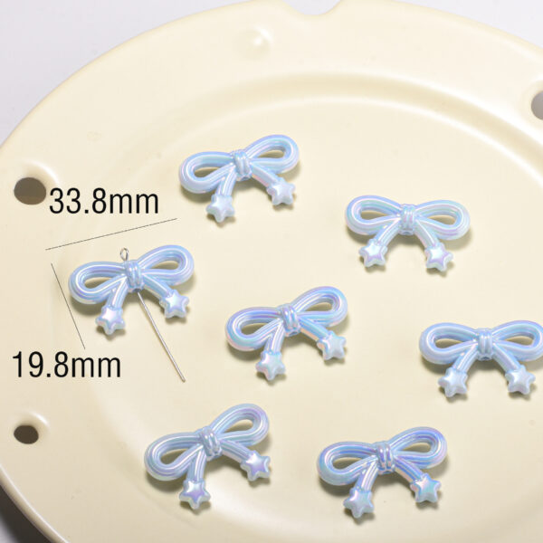 Wholesale Pink Macaron Bow Stars DIY Phone Charm Beads Plastic Resin Fashion Accessory for Resale