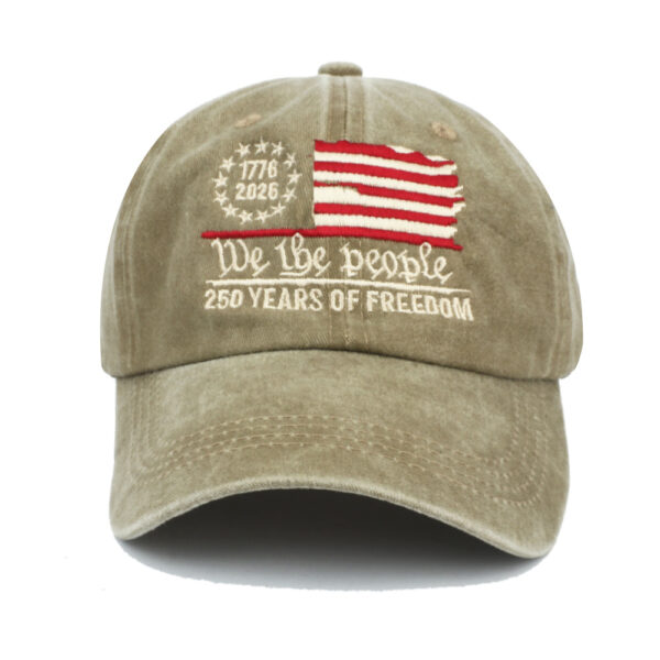 oly-132e89a6d7eb076c2488ca787b55add8 Wholesale Embroidered Baseball Cap 250th Anniversary Design Stylish Outdoor Cap for Men Women