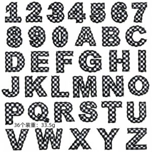 Checkerboard number and letter patch set (36 pieces)