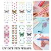 oly-134392c3f8b88d59f1019abf75429f06 Wholesale 2/8/16pcs Watercolor Butterfly Floral Dot Series UV DTF Pen and Bookmark Stickers