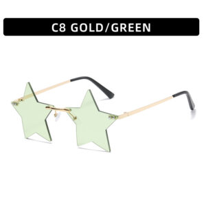 C8-gold frame light green pieces