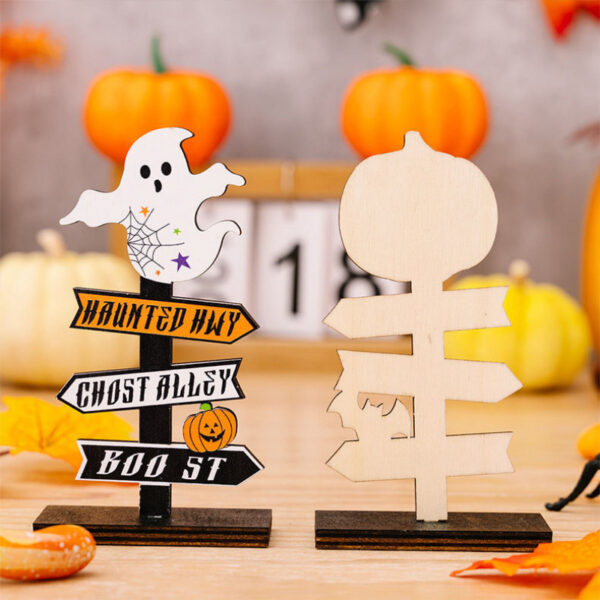oly-136fd1ef4edf652ab6be1ef971149780 Wholesale Halloween Ghost Pumpkin Wooden Tabletop Decoration for Home Party Gift