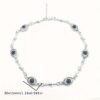 oly-1383b832950638511673234a3aa76151 Wholesale Zinc Alloy Snake Bone Chain Necklace with Blue Eye Pendant Halloween Punk Style Jewelry Accessory for Everyday Wear