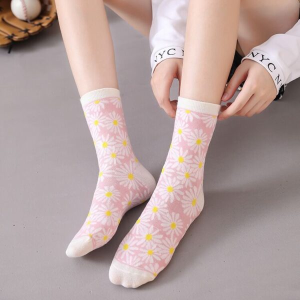 oly-138937dc9ba47e858020d173c179a0fd Wholesale Cotton Women's Non-Slip Socks with Pattern - Yellow, Middle Tube, Boutique Resale