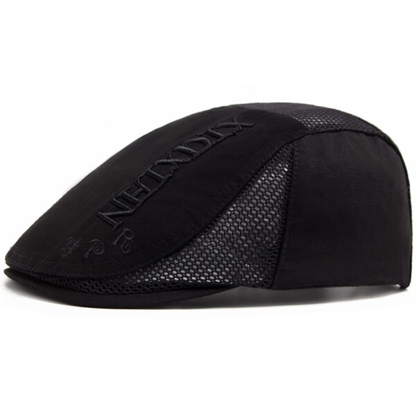 Wholesale Mesh Breathable Summer Beret with Letter Embroidery Retro Sun Protection Cap for Men