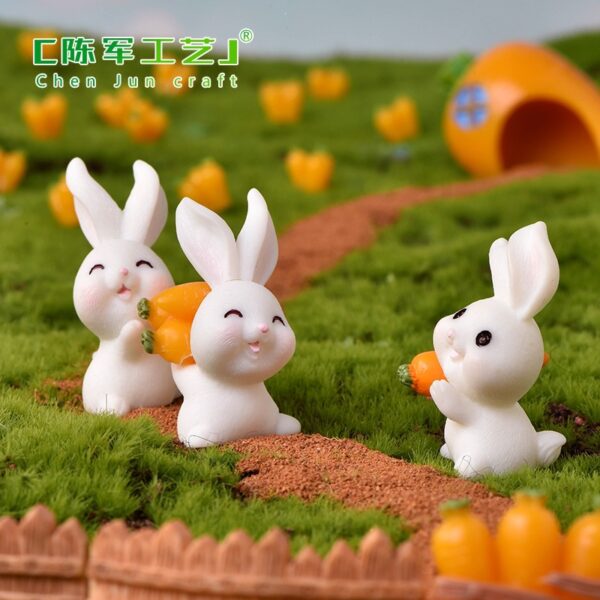 Wholesale Rabbit Paradise Resin Garden Ornament Cute Animal Home Decor for Resale
