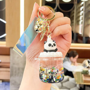 Oil bubble beads luminous quicksand bottle-Panda Black / Single OPP bag packaging