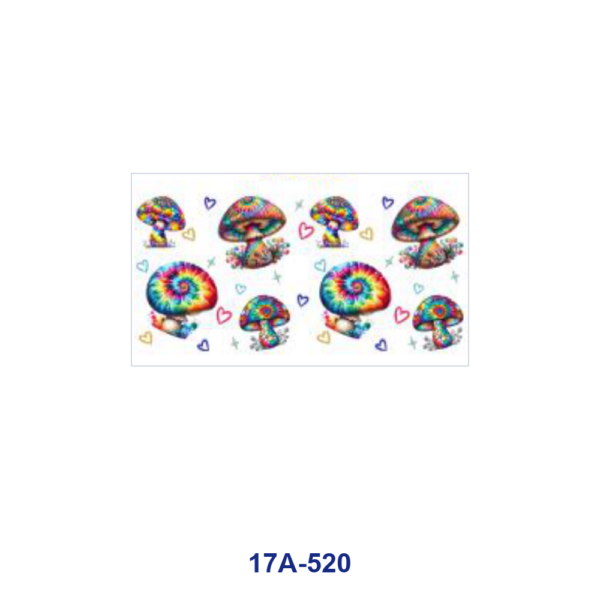 oly-139ce7679f6e0296554f7aea76c6e92b Wholesale 5pcs Tie Dye Psychedelic Mushroom Balloon Clover Lightning Star Heart Mixed Decor Prints 16oz Cup UV DTF Wraps