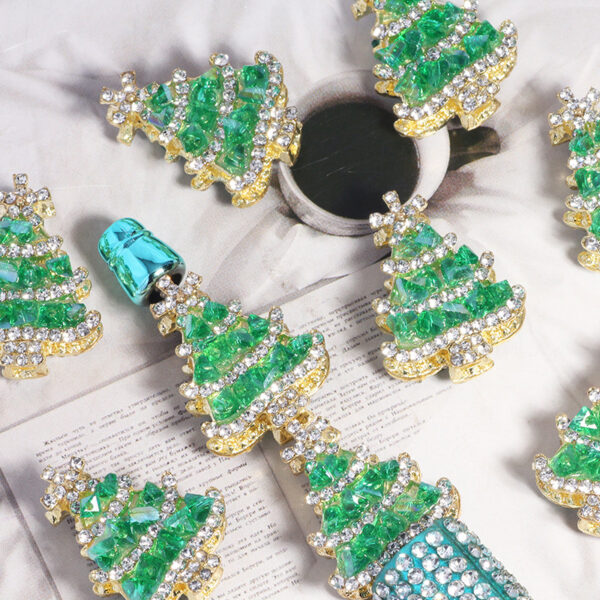 Wholesale Alloy Golden Green Christmas Tree Beads for DIY Phone Chain Keychain Bag Charm Chic Gift Resale