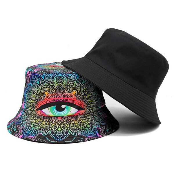 Wholesale Chic Reversible Bucket Hat with Eye Print Sun Protection Fashion Accessory