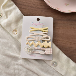 5#yellow floral heart-5pcs