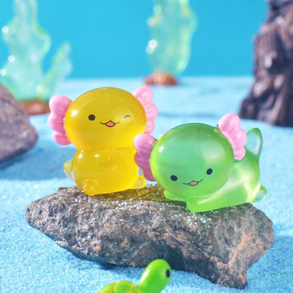 Wholesale Yellow Resin Hexagonal Dragon Fish Tank Decorative Night Light Ornament for Home Decor