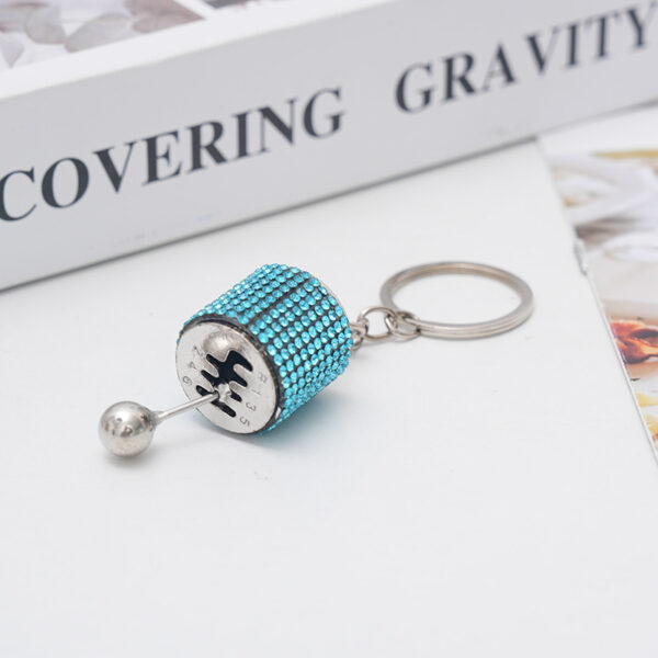 Wholesale Metal Car Shift Knob Keychain Chic White Accessory for Auto Enthusiasts Gift