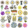 Wholesale Colorful Cartoon Embroidered Iron-On Patches for Clothing Accessories Boutique Resale