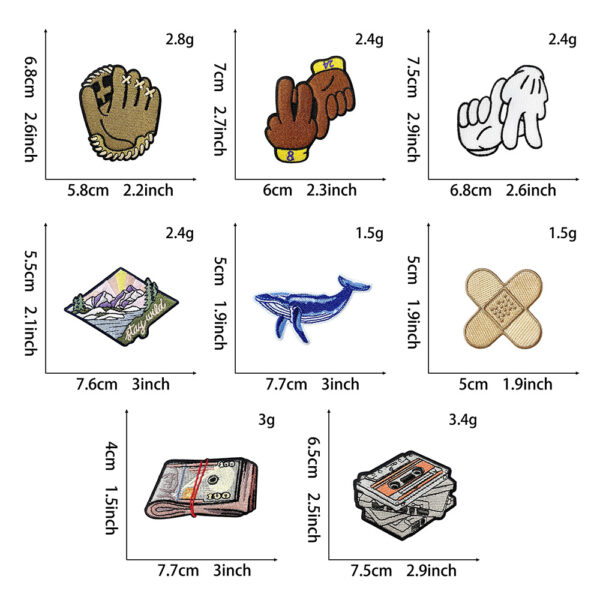 Wholesale Polyester Embroidered Iron On Patches Flat Flag Badges for Coats Casual Gift Set